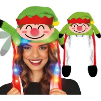 Gorro de elfo navideño con orejas móviles