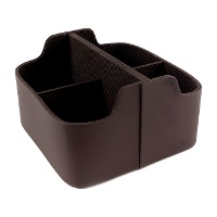 Organizador de mandos polipiel de 20 x 20 x 12 cm - 4 compartimentos