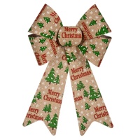 Lazo decorativo Merry Christmas de 22 x 38 cm - 1 unidad