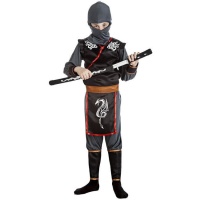 Disfraz de ninja negro con dragón infantil
