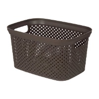 Organizador de baño de 23 x 16 x 12,5 cm con asas marrón