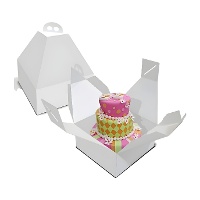 Caja de 24 x 24 x 28 cmpara tarta con asa y altura especial