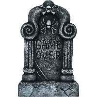 Lápida de halloween Game Over de 42 x 27 cm