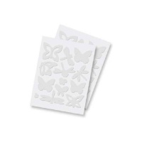 Adhesivos de espuma en 3D de mariposas blancas - 26 unidades
