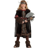 Disfraz de vikingo escandinavo negro para niño