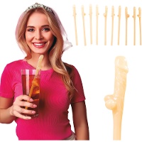 Pajitas con forma de pene - 10 unidades