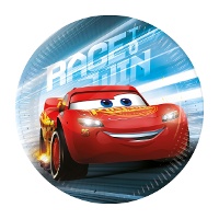 Platos de Cars azul de 20 cm - 8 unidades
