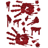 Decoración adhesiva de sangre con purpurina de 40 x 30 cm
