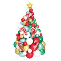 Guirnalda de globos de árbol de Navidad con bastones - Oh Yeah! - 119 piezas