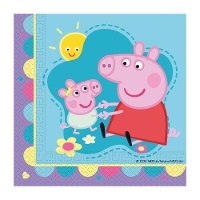 Servilletas de Peppa Pig Amor de 16,5 x 16,5 cm - 20 unidades