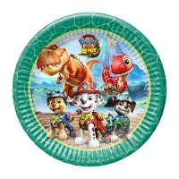 Platos de la Patrulla Canina Dino Movie de 23 cm - 8 unidades