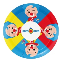 Platos de Payaso Plim Plim de 18 cm - 8 unidades