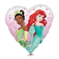 Globo de las Princesas Disney de corazón de 43 cm - Anagram