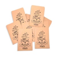 Bolsas de papel kraft con frase de agradecimiento de 15 x 10 cm - 20 unidades