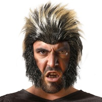 Peluca y patillas de hombre lobo