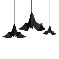 Colgantes verticales de murciélago negro - 3 unidades