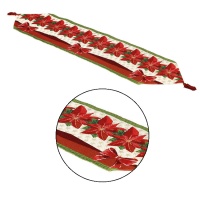 Camino de mesa de flor de pascua de 33 x 137 cm