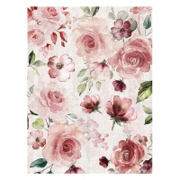 Papel de arroz de rosas coral de 29,7 x 42 cm - Artis decor - 1 unidad