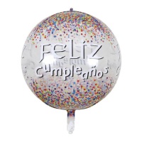Globo orbz de Feliz cumpleaños de topos divertidos de 55 cm