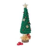 Árbol de Navidad de fieltro con bombones de 36 cm