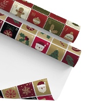 Papel de regalo de Navidad cuadros de 2 x 0,70 m - 1 unidad