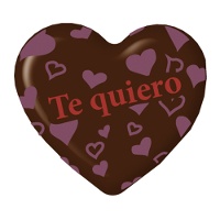 Figuras de chocolate negro de corazón Te quiero - 135 unidades