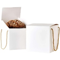 Caja de 18,5 x 18,5 x 18,5 cm blanca para panettone