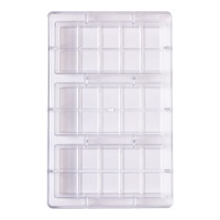 Molde de tableta de chocolate de 15 x 7 x 2 cm - Decora - 3 cavidades