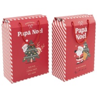 Caja regalo de 35 x 24 x 11 cm de Papá Noel con asas - 1 unidad