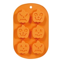 Molde para galletas de calabazas terroríficas de 27 x 17 cm - 6 cavidades