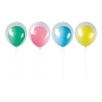 Kit de globos surtidos con capa transparente - 24 unidades