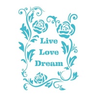Plantilla Stencil Live, Love, Dream de 20 x 28,5 cm - Artis decor - 1 unidad
