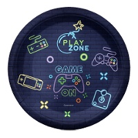 Platos de Game On Videojuego de 23 cm - 6 unidades
