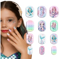 Uñas postizas de Sirena infantiles - 12 unidades