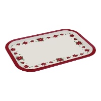 Bandeja de 40 x 28,5 cm de metal de Navidad blanca y roja