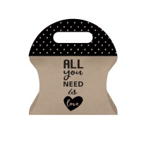 Caja de cartón maletín de All you need is Love kraft - 12 unidades