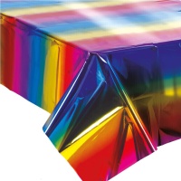 Mantel metalizado multicolor de 1,37 x 2,74 m