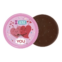 Moneda de chocolate de I love you de 7,8 cm de 26 gr