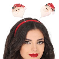 Diadema de Papá Noel con gorro de cuadros
