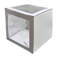Caja de 20 x 20 x 20 cm para tarta con dos ventanas - Azucren