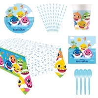 Pack para fiesta de Baby Shark - 8 personas