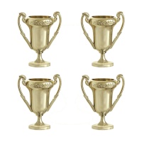 Copas de champions mini doradas - 4 unidades
