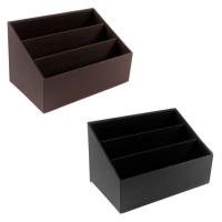 Organizador de mandos polipiel de 12 x 20 x 12 cm - 3 compartimentos