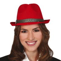 Sombrero de gángster con cinta plateada