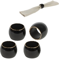 Anillo para servilleta royal negro - 4 unidades