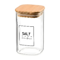 Tarro de 1,2 L de borosilicato con tapa de bambú Salt