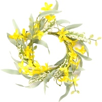 Corona decorativa para vela amarilla de 20 cm