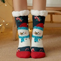 Calcetines de muñeco de nieve - talla 36-42 - 1 par