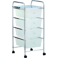 Carrito auxiliar de 76 x 36,5 x 32 cm con 4 cajones - 1 unidad
