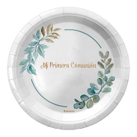 Platos de Comunión floral de 23 cm - 6 unidades